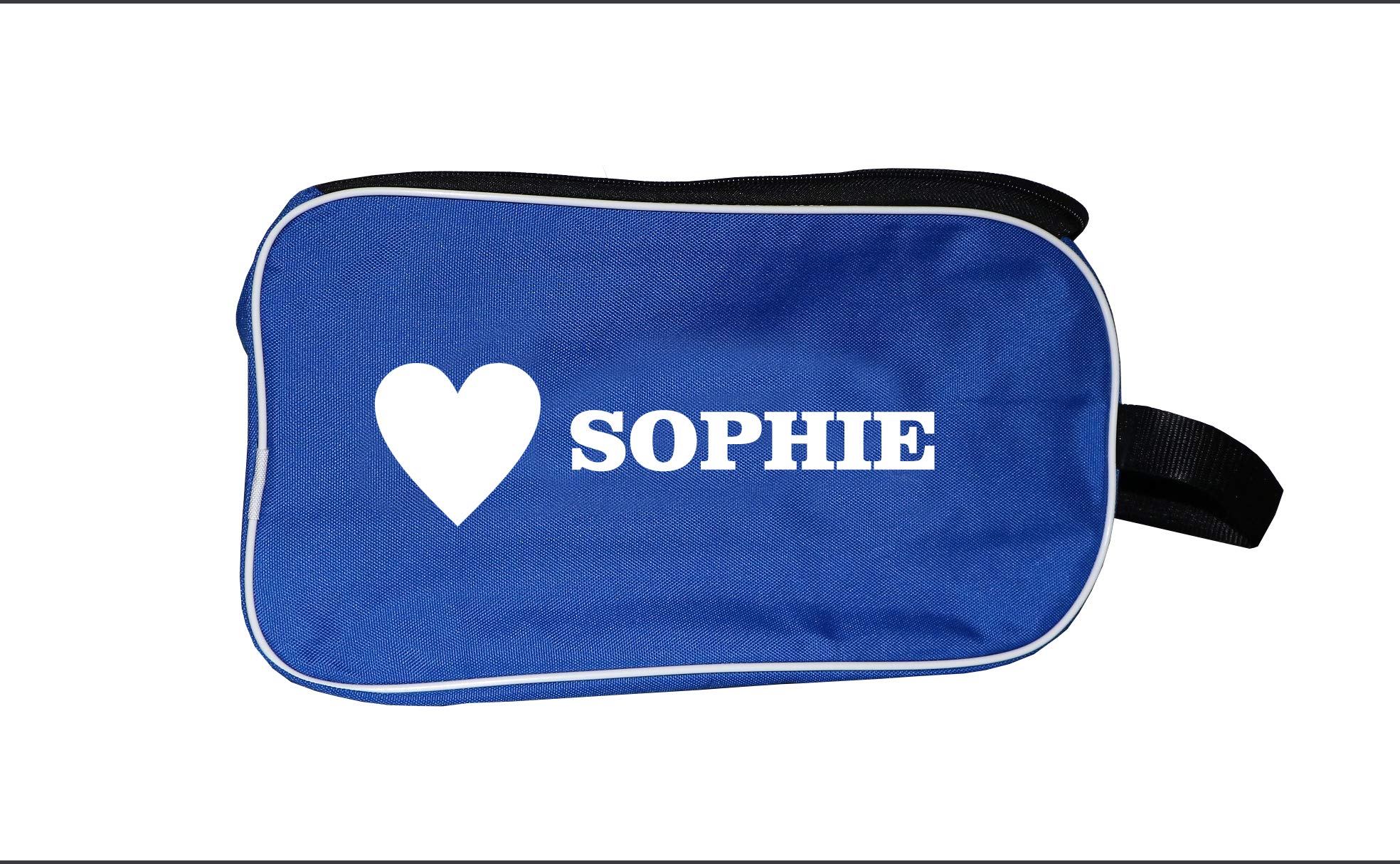 PROSTYLE SPORTS Personalised Football Boot Bag, Shoes bag (Blue) (Heart With Name)