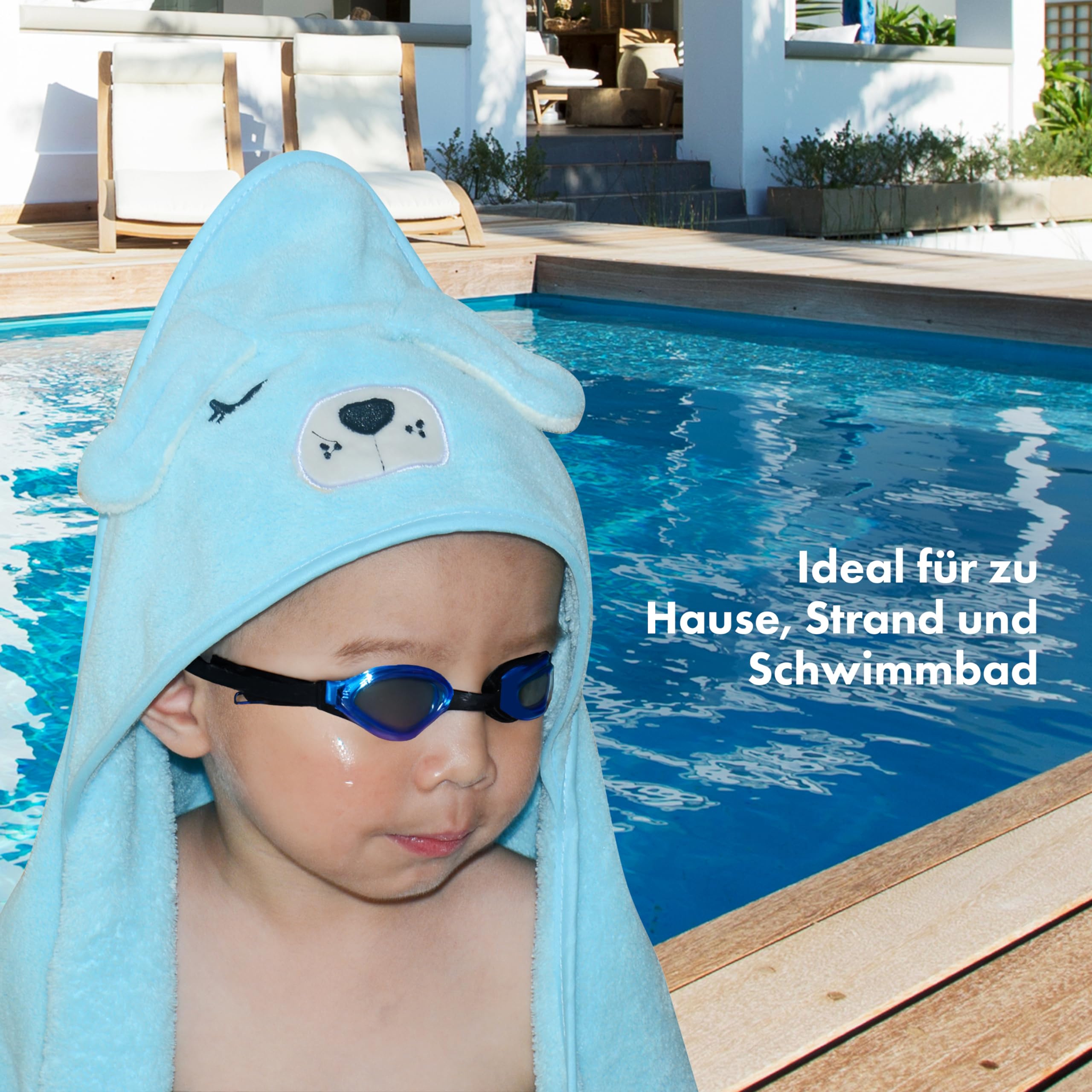 TranquilBeauty Baby Kapuzen Handtuch - Weicher Bademantel Mit Hunde Design