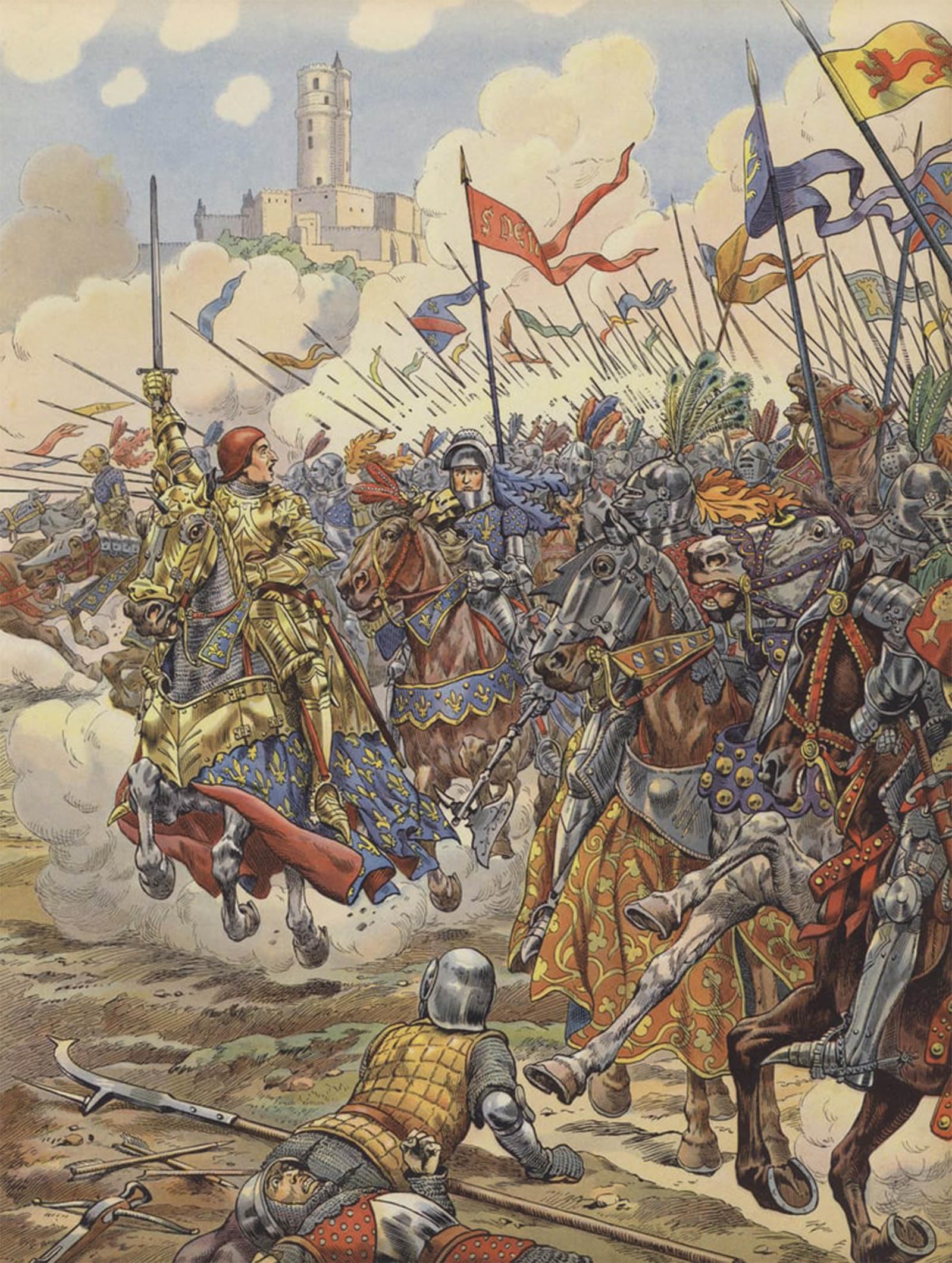POSTERIIk Famous Print Pop Art Wall Art Graffiti Louis Xi of France Leading His Into the Battle of Montlhery Art Prints for Home Decor 60x90cm