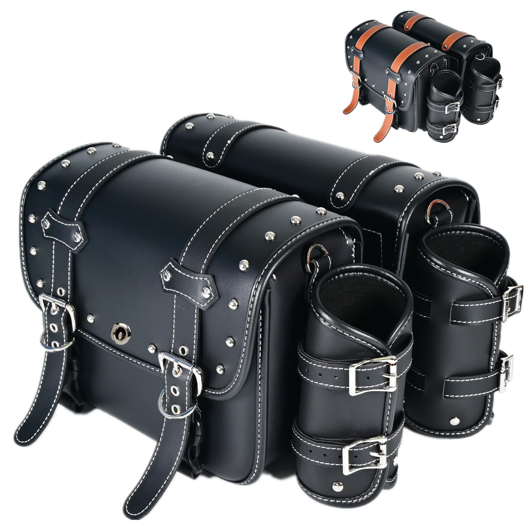 JAIYESOU PVC Leather Throw Over Saddlebags