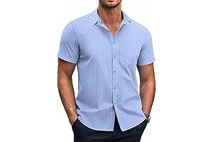 Untuckable Button Down Shirts for Men, Wrinkle Free Dress Shirt