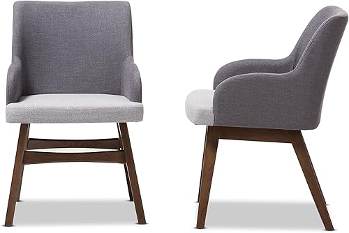 Miniatura 3 de Baxton Studio Monte - Sillón de mediados de siglo de dos tonos de tela gris