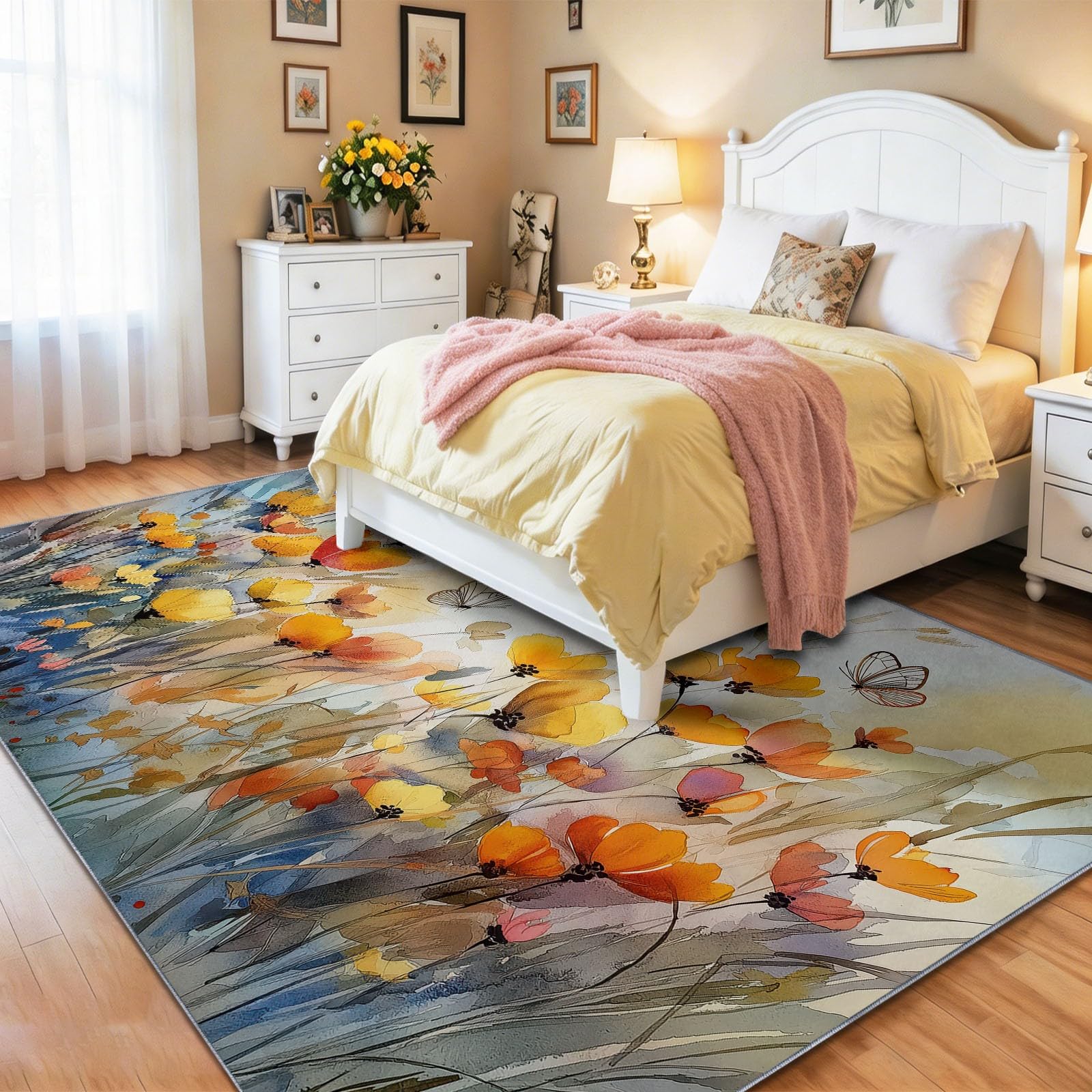 Generico Tappeto Lavabile in Lavatrice - 90 x 150 cm Tappeto Antiscivolo & Pelo Corto, Pratico e Facile da Pulire, Ideale per Soggiorno, Cucina e Aree ad Alto Traffico