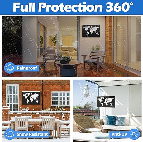 Miniatura 5 de NEXCOVER Funda de TV para exteriores, protector de pantalla de TV de 52 a 55 pulgadas, lona 600D, material resistente al agua, resistente a la