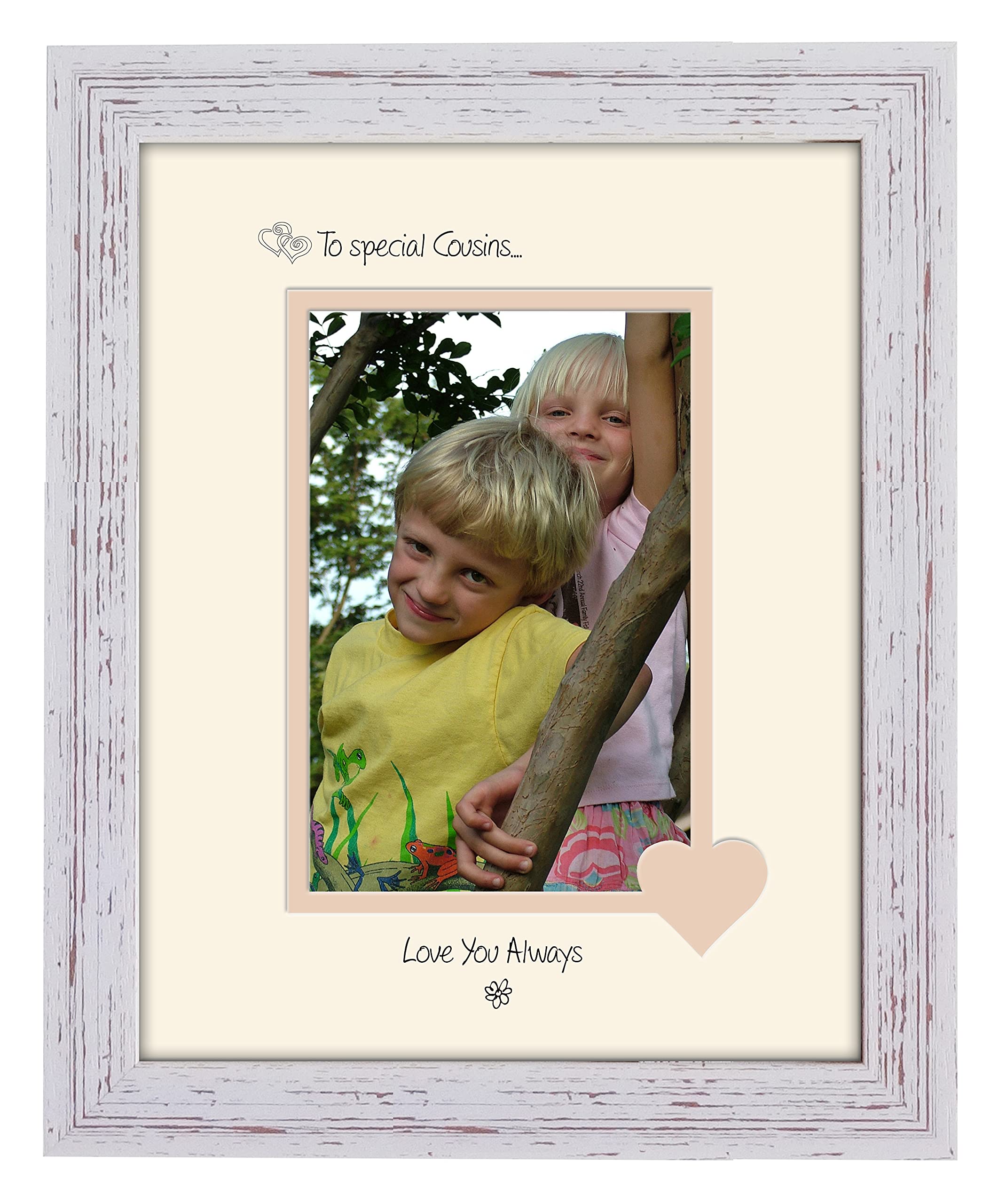 Photos In A Word Shabby Chic Frame Cream Mount Beige Inside Cousins Photo Frame Special Cousins Love You Always Portrait 1073F Photo Frame Double Mounted Quality Gift (Shabby Chic Frame Cream Mount Beige Inside)