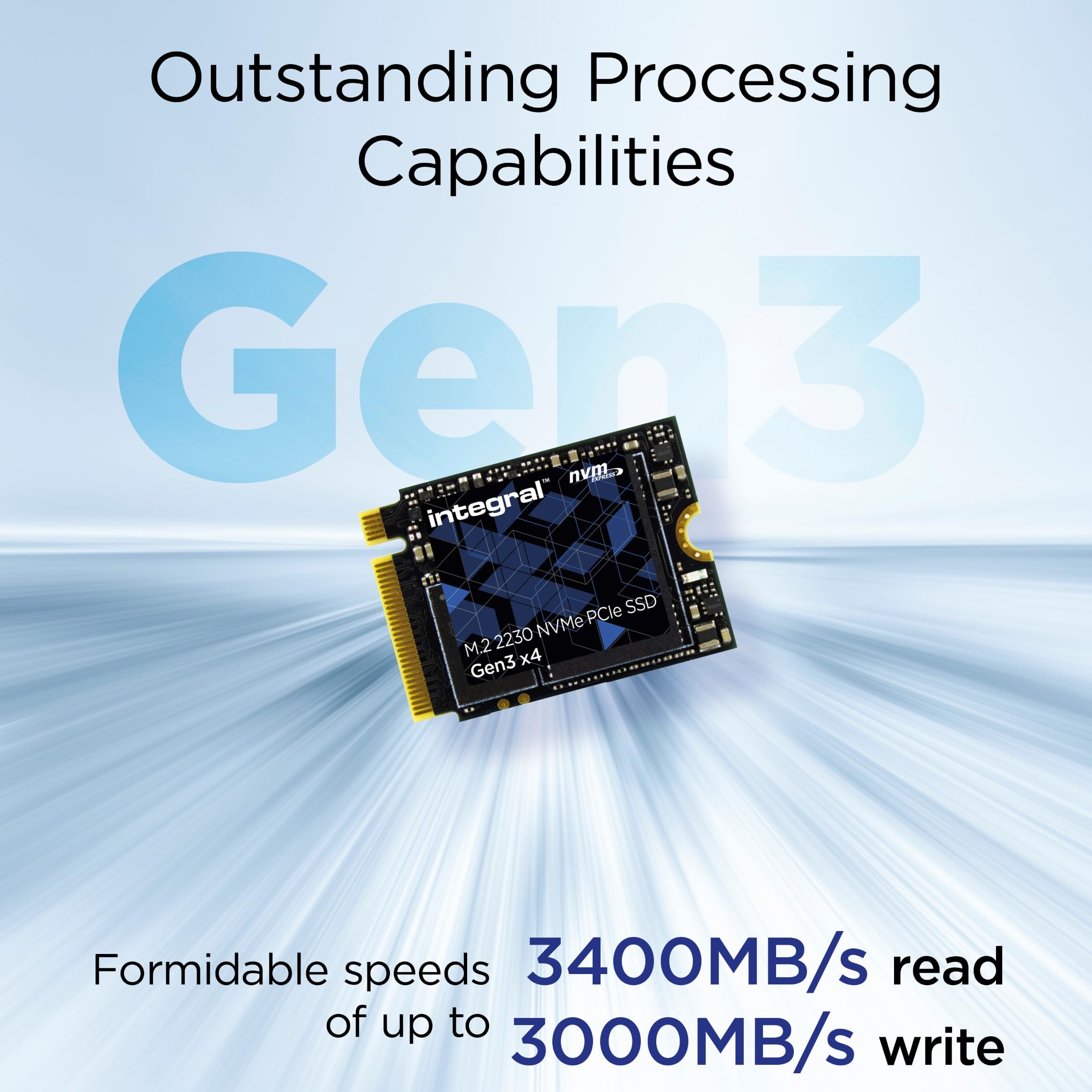 Integral 1TB M.2 PCIe Gen3 x4 SSD - Read up to 3400MB/s, Write up