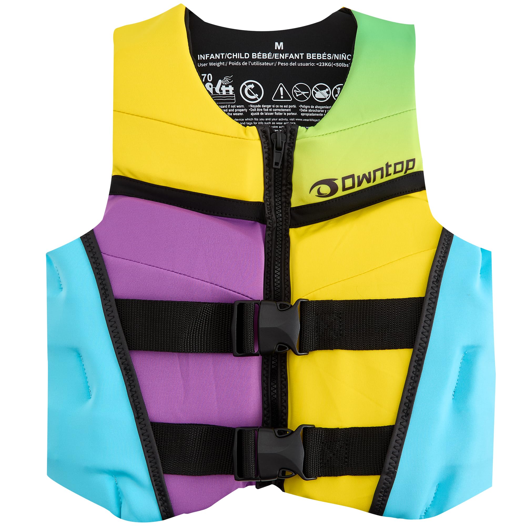 Owntop Junior Swim Vest, Buoyancy Aid for Youth Kids, Lightweight Neoprene Buoyancy Vest Jacket with Dual Adjustable Safety Straps for Swimming, Kayaking, Paddleboarding