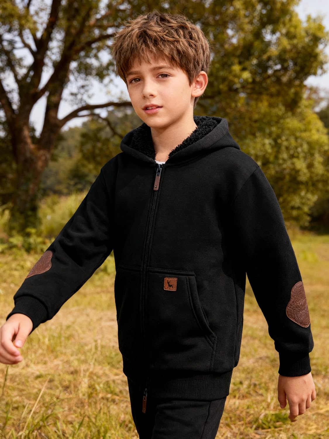 Boys Zip Up Hoodie Kid Fleece Jacket Youth Hooded Sweater Teen Sweatshrit Winter Coats for 6-15 Years - Image 3