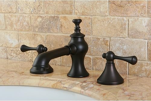 Miniatura 9 de Kingston Brass KC7068BL Grifo de lavabo generalizado con ventana emergente de latón, alcance de boquilla de 5-5/8 pulgadas, níquel cepillado