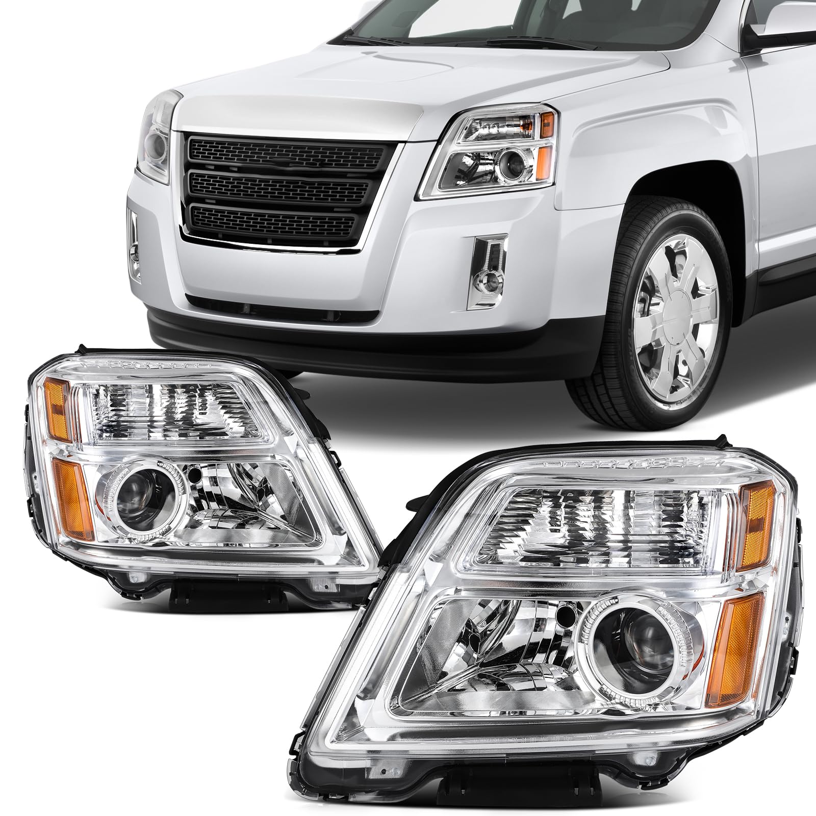SCITOO Headlight Assembly Fit 2014-2021 For Toyota 4Runner Black Housing Amber Reflector Pair Headlights 81170-35571 — view 55