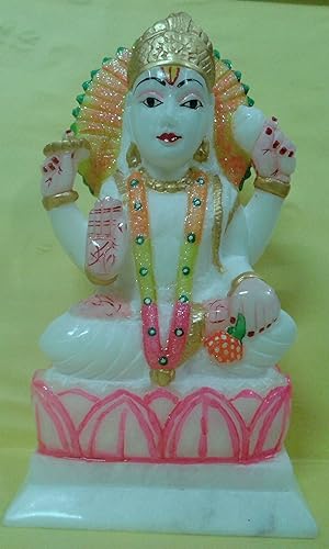 Miniatura 2 de Estatua de mármol multicolor Surya Bhagwan de 7 pulgadas - mármol Surya murti, estatua de Surya Dev Sun SURYA Graha escultura decoración para el