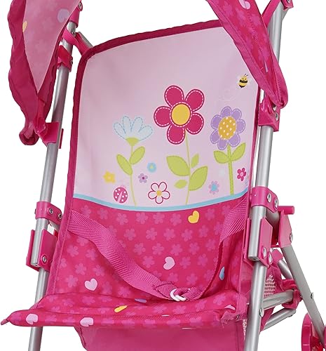 Miniatura 5 de 509 Crew Cochecito de muñeca de jardín  Juego de simulación para niños, toldo retráctil, arnés de seguridad para muñecas de bebé, cesta de