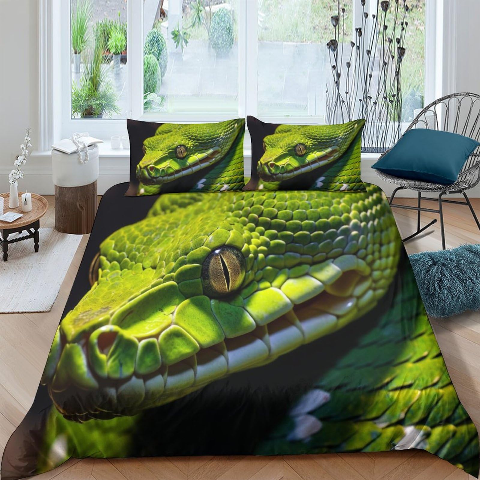 Parure de lit serpent 3D King de qualité supérieure en microfibre douce et résistante