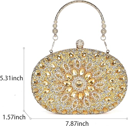 Miniatura 3 de Bolsos de mano de noche con diamantes de imitación para mujer, monederos de cristal para fiesta, bolso formal de boda