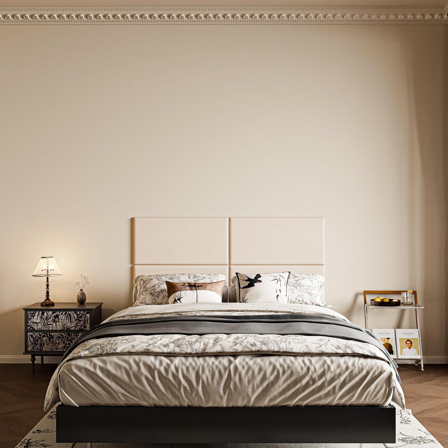 Peel and Stick Headboard Panels – Pack of 1 Upholstered Wall Cushions, Self-Adhesive Stick-On Headboard for Bedroom & Living Room, 23.6" x 11.8" Padded Wall Panels for Bed, Sofa & Home Decor