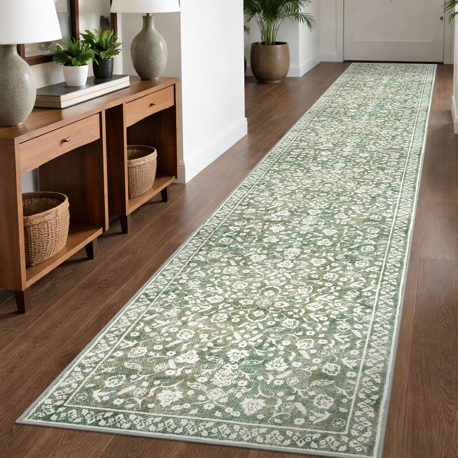SILOLOOM Vintage Washable Runners for Hallway 2.6x16 Runner Rug Non Slip โ image 1