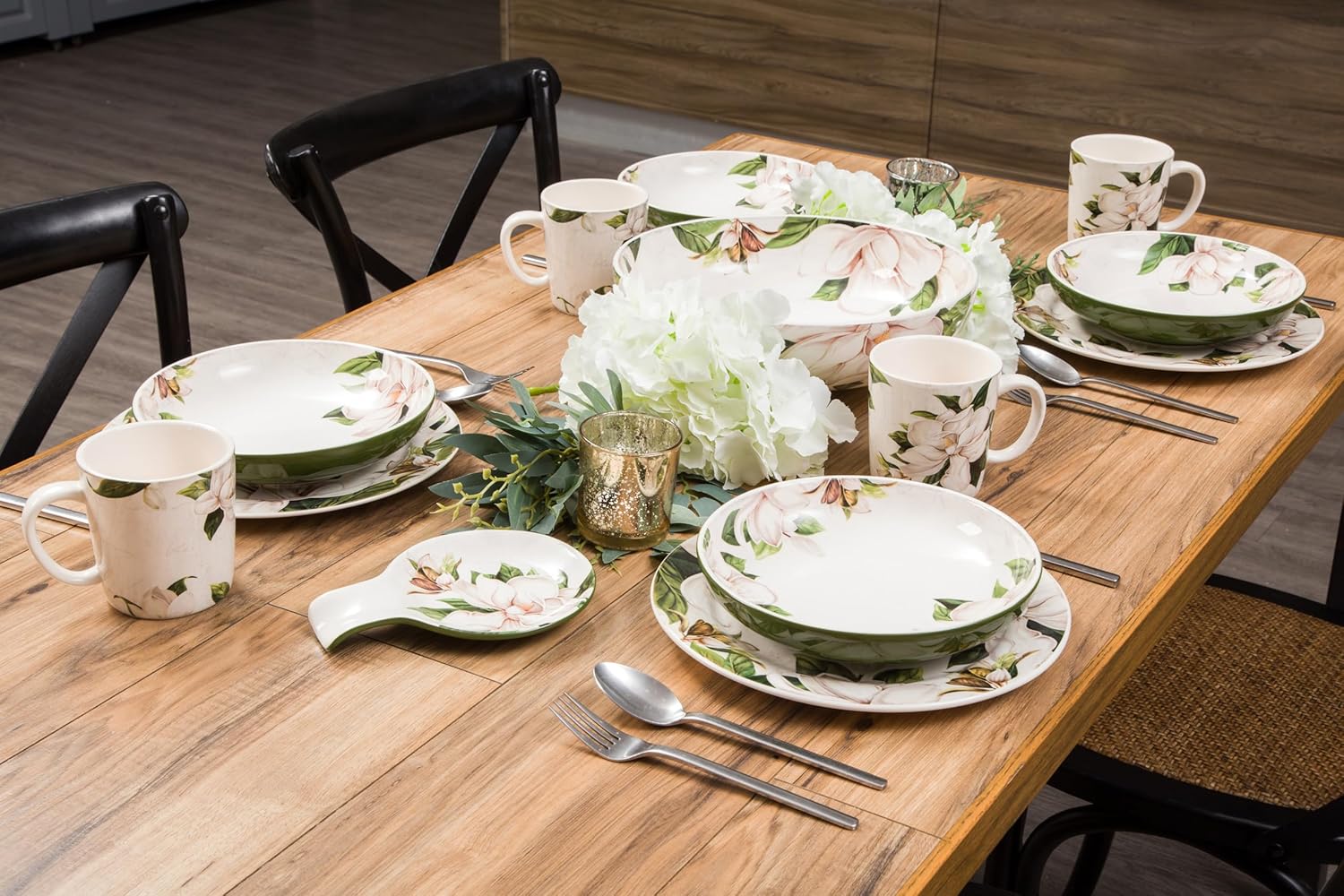 Bico Magnolia Floral Ceramic Coffee Mugs Set of 4, 18 oz Large Tea Cups with Handle, Aesthetic Latte Mugs for Cappuccino Cocoa, Lead-Free, Dishwasher and Microwave Safe, Housewarming Gift - Image 5