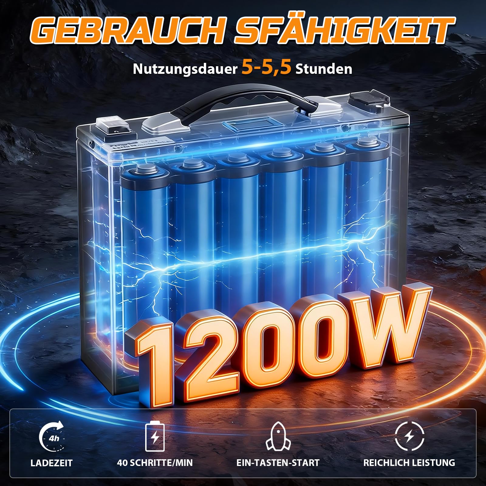 Carrello saliscale elettrico da 1200 W con catene migliorate e ripiano regolabile in altezza, batteria al litio, fino a 400 kg con corda di sicurezza, saliscale per carichi pesanti per magazzino e