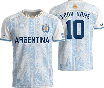 Custom Argentina Soccer Jersey, Argentina Soccer Shirt for Men & Kid | Custom Argentina soccer jersey featuring personalized details and Argentina-inspired styling with a cohesive athletic design