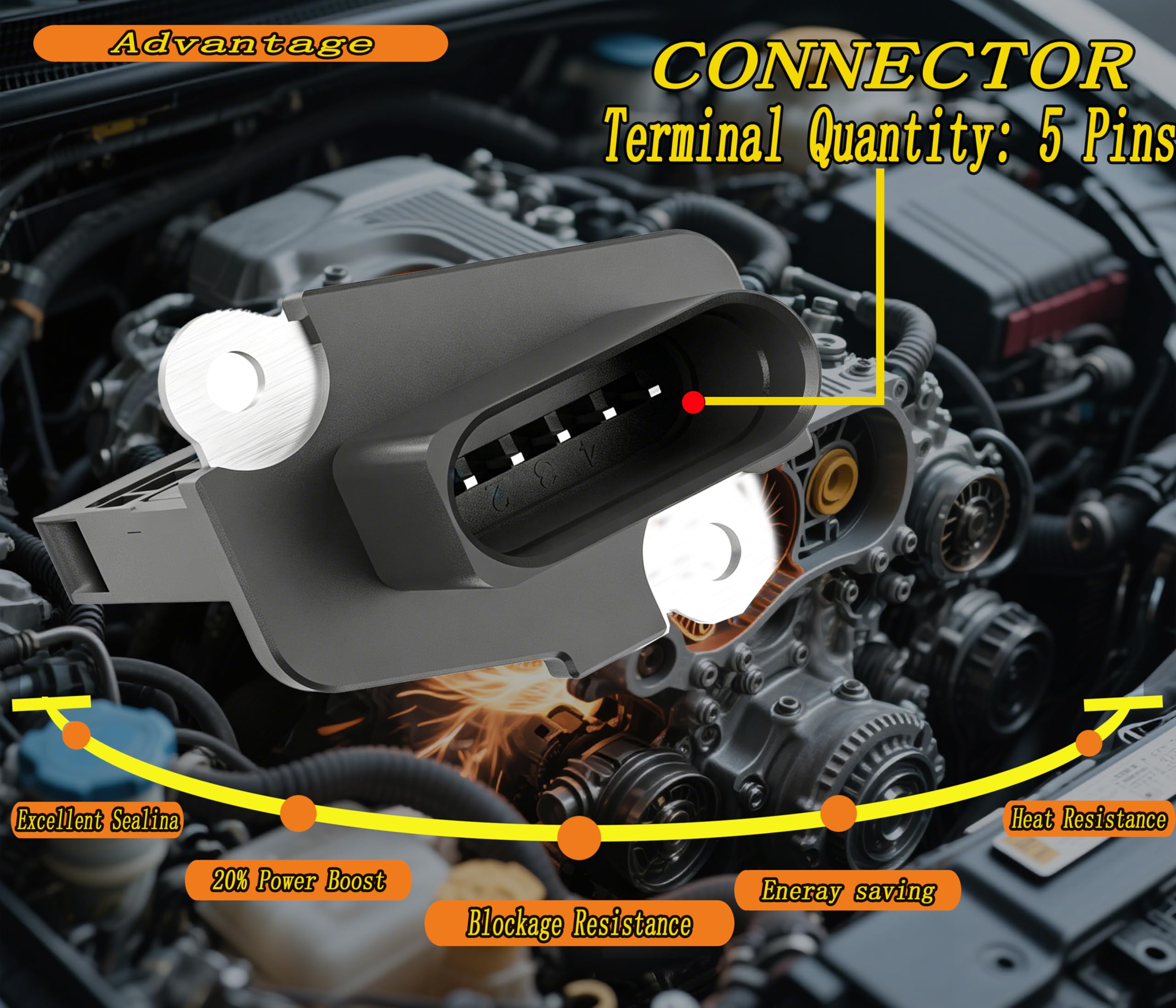 Sensor MAF 057906461A Para Audi A2 1.2 1.4 Tdi 1.6 Fsi | Flujo De Aire Masivo | Plástico Y Metal