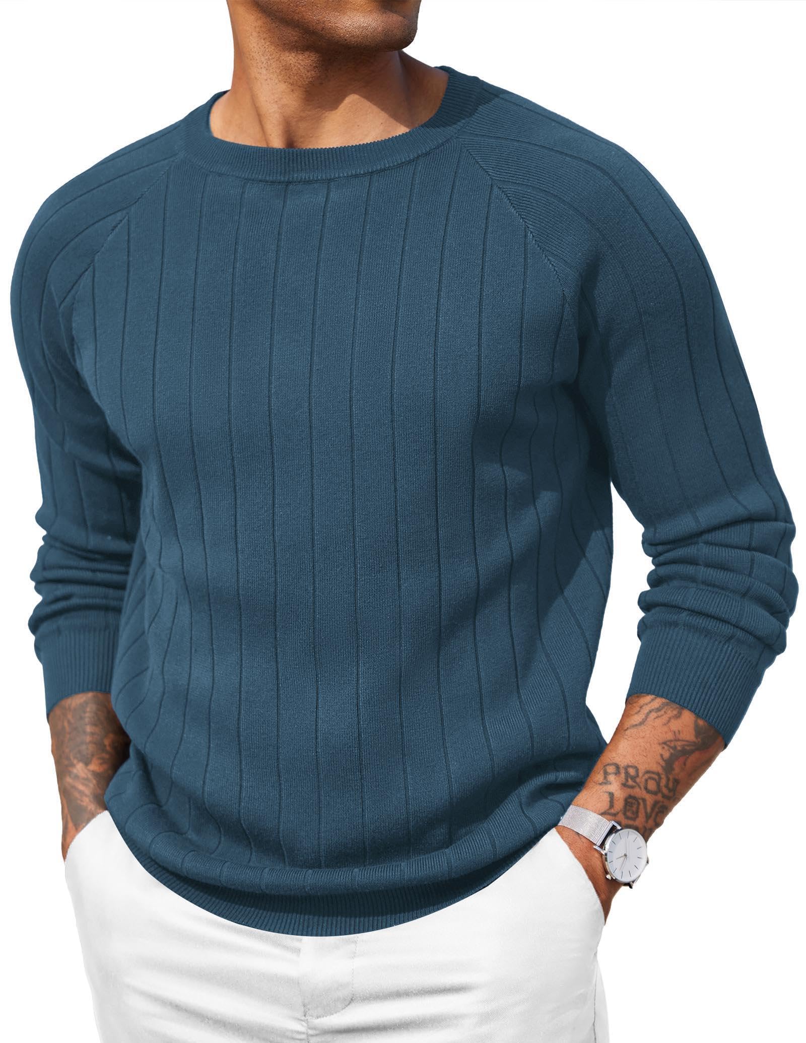 COOFANDY Mens Crewneck Pullover Sweater Business Casual Knit Sweater