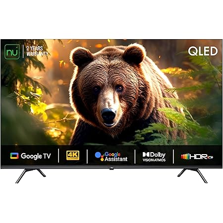 Nu 109 cm (43 inch) Google Series 4K Ultra HD QLED Smart TV LED43QUGNX (Black) 2023 Model