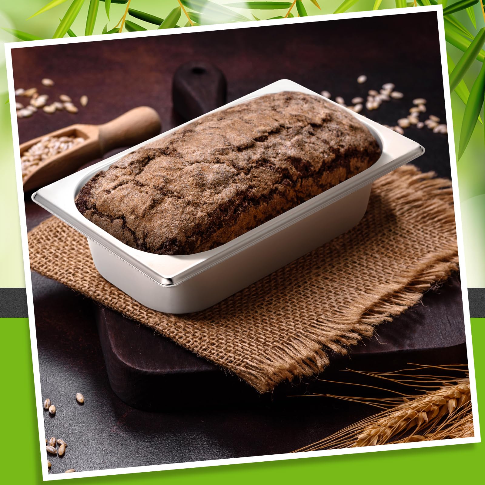 Funnymoom 2 moldes rectangulares de acero inoxidable para hornear, para pasteles de pescado, pan, cacerolas, verduras, apto para lavavajillas (clásico, 9.5 x 5 x 2.56 pulgadas)