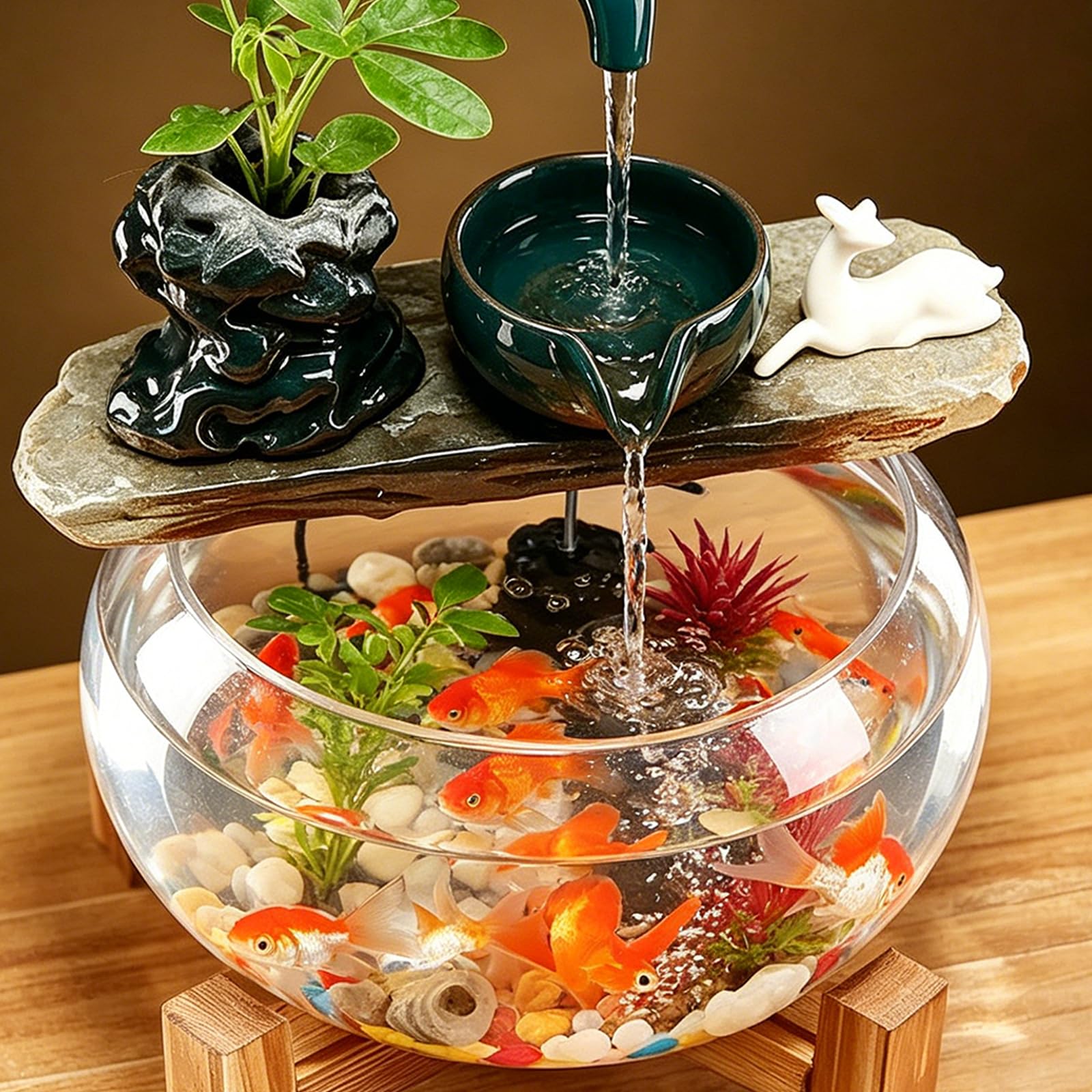 Amazon.co.jp: 小型卓上噴水、卓上噴水屋内滝水槽。 | Feng Shui
