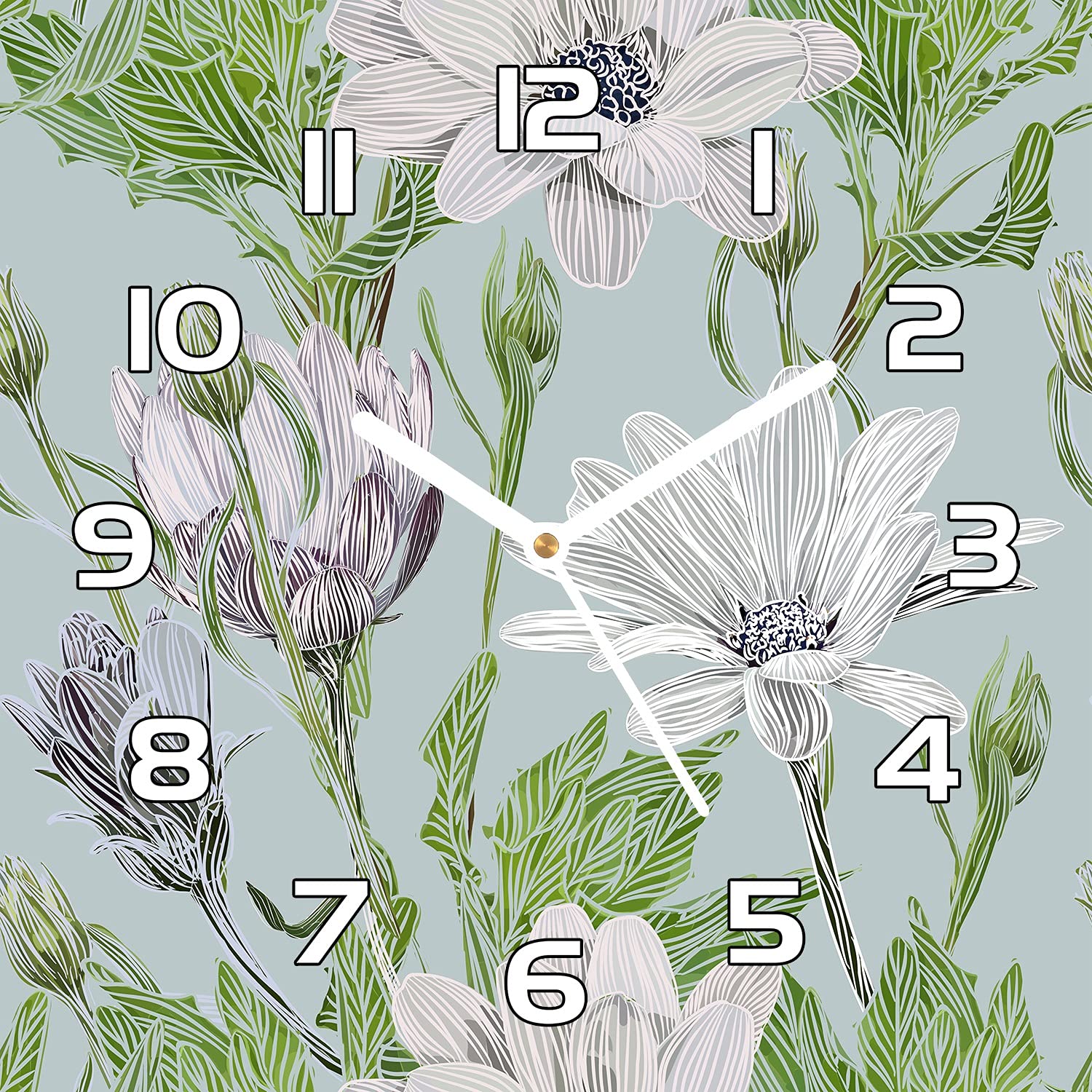 Horloge en verre de sécurité Coloray 30x30 cm aux aiguilles noires précises