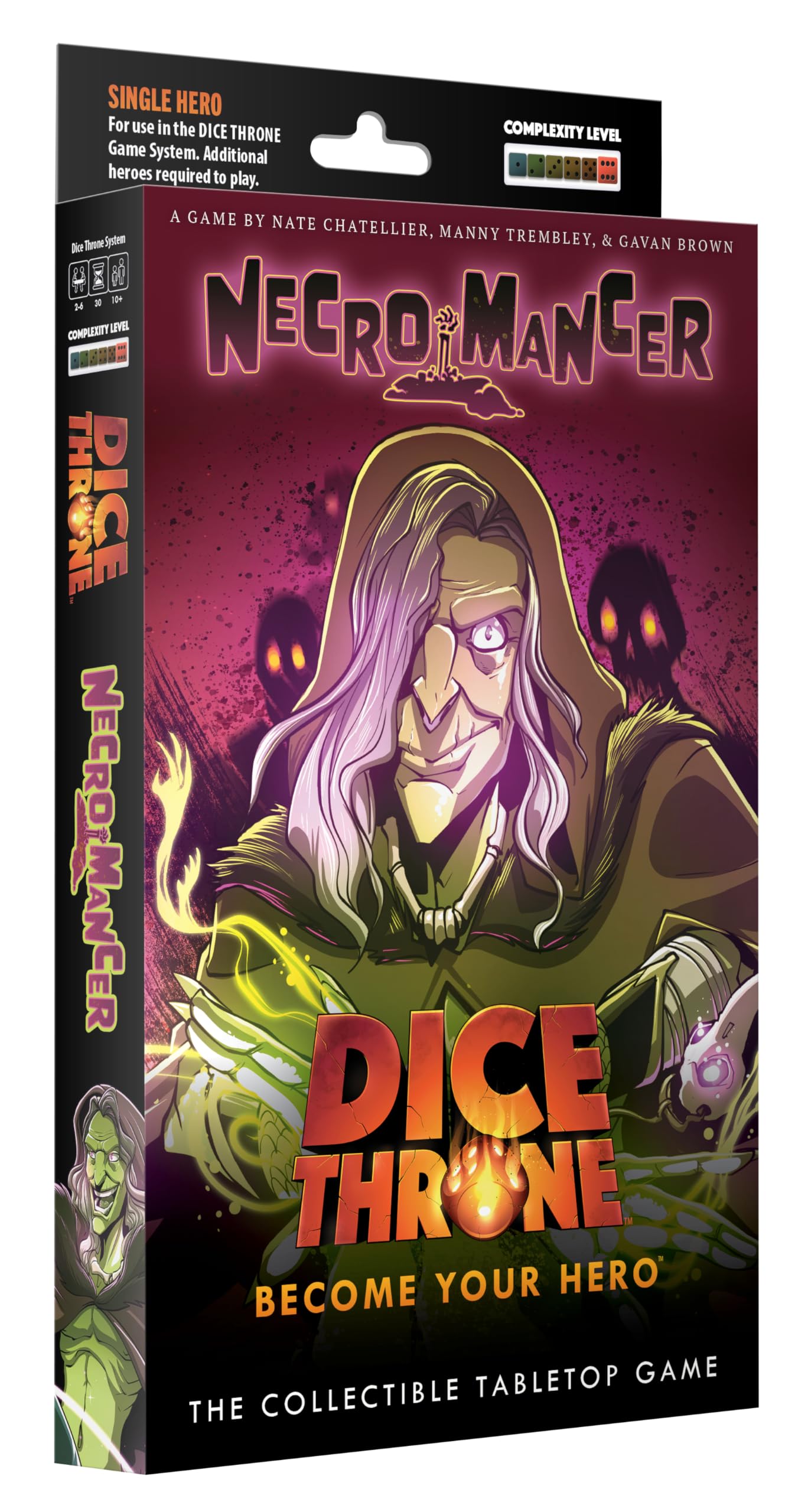 Dice Throne | Dice Throne Necromancer Hero Pack | Tabletop Game Hero Expansion, Undead Summoning, Custom Dice And Cards | 2 To 4 Players | 90 To 120 Minutes