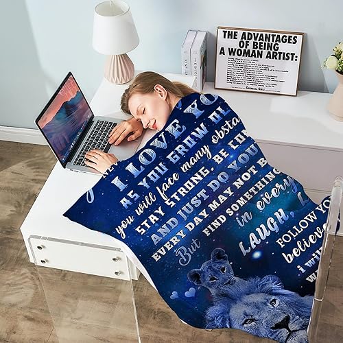 Miniatura 8 de Manta de regalo para nieta de parte del abuelo, mantas de león azul para mi nieta, regalos de abuela, abuelo, regalo de cumpleaños de nietas, manta