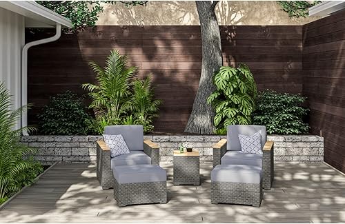 Miniatura 9 de Homestyles 6800-119D-T Palm Springs - Juego de 5 piezas para exteriores, 2 personas, beigemarrón