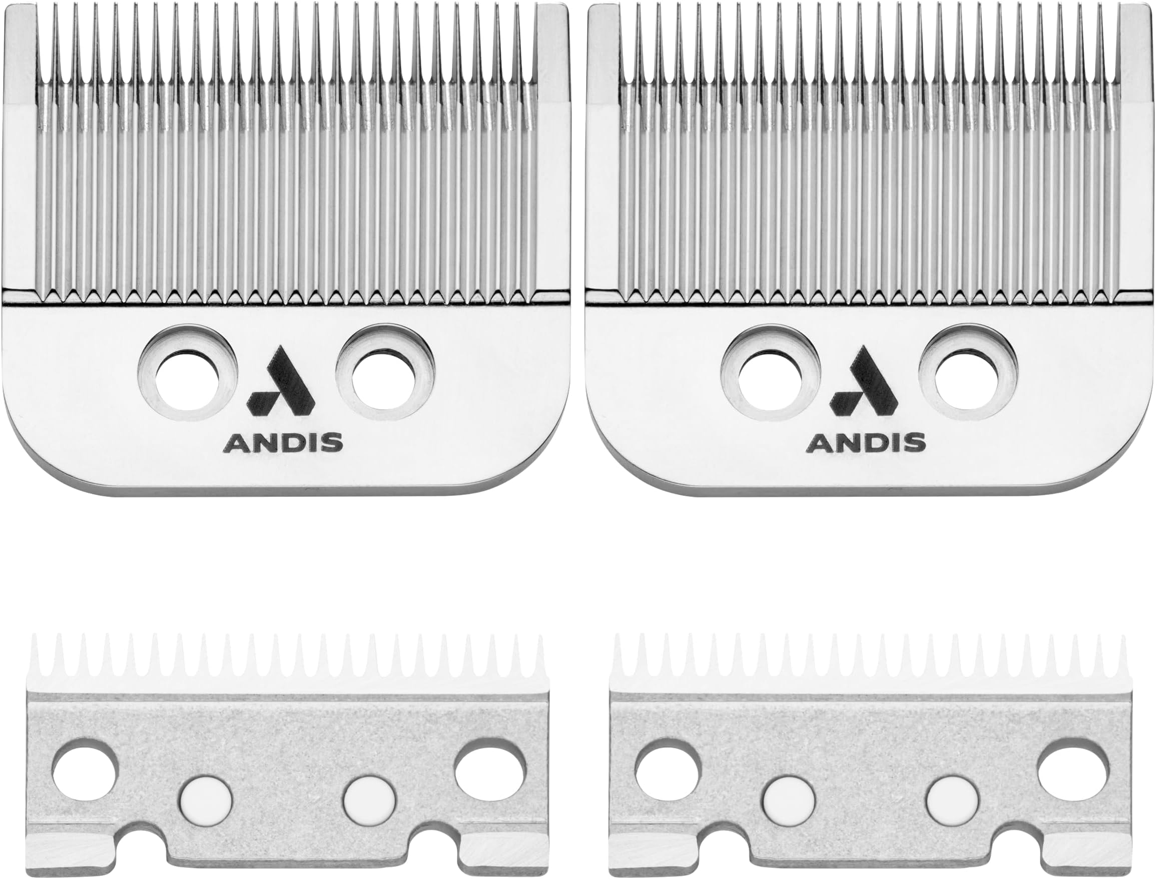 Andis 01556, Master MLX Standart Yedek Bıçak - Paslanmaz Karbon Çelikten Yapılmıştır, 000-1 arasında ayarlar, Uzun Ömürlü Keskin Bıçak, Saçları 1/125 inç veya 0,2 mm Kısa Bırakır - Gri (2 paketi)