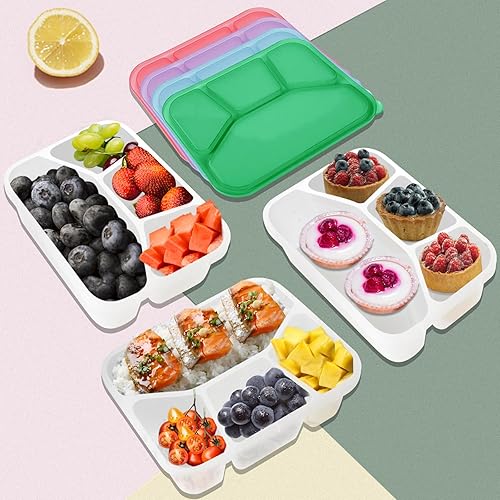 Miniatura 6 de Juego de 4 recipientes de aperitivos Bento para almuerzo, caja Bento para trabajo y viajes, color 2