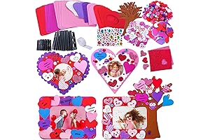Winlyn 12 Sets Heart Picture Frames Decorations Valentine Crafts Kits DIY Heart...