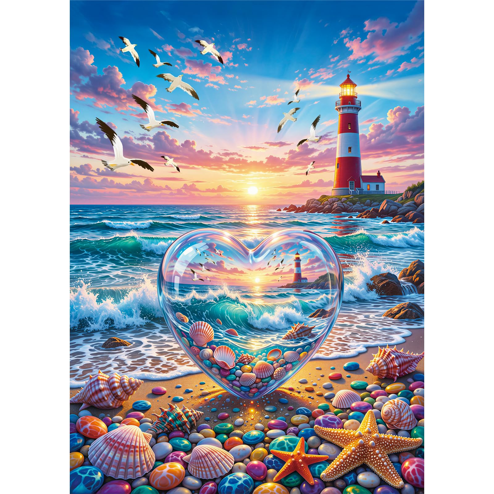 HUADADA Jigsaw Puzzles for Adults 1000 Pieces Family Games-Beach