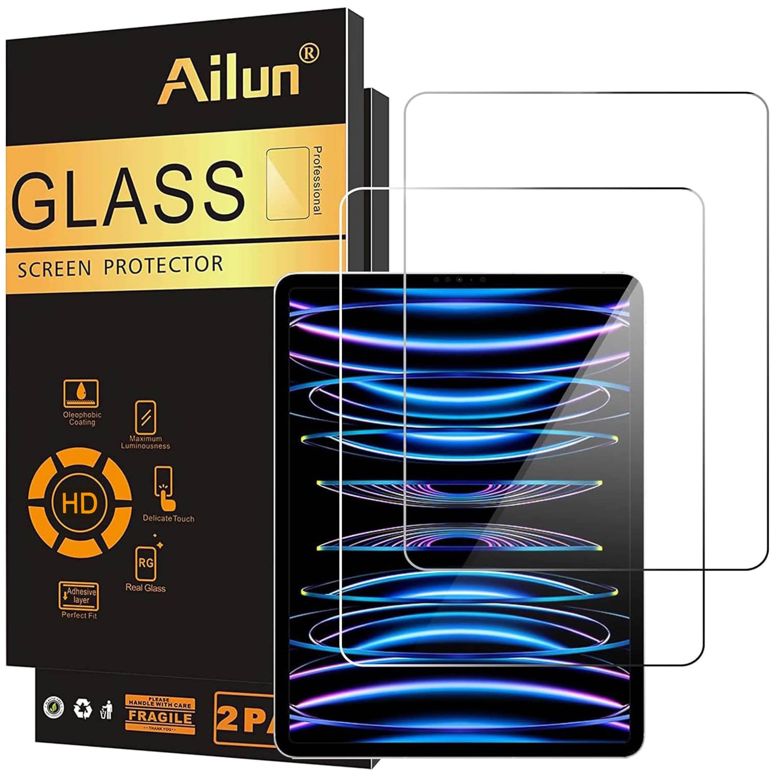 Photo 1 of Ailun 2 Pack Screen Protector for iPad Pro 11" / Air 10.9"