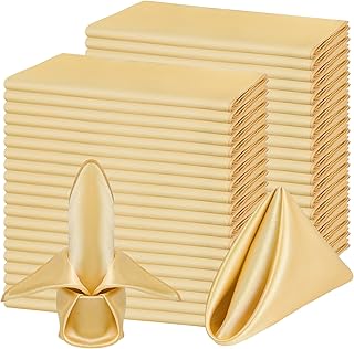 40 Pieces Satin Napkins 20 x 20 Inch Square Dinner Napkin Table Cloth Napkins for Wedding Party Banquet Restaurant Decoration
