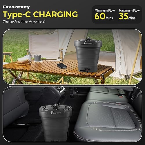 Miniatura 5 de Lavadora eléctrica a presión plegable con tanque de 3.2 galones, máximo 290 PSI, lavadora a presión de agua manguera de 10 pies para limpieza