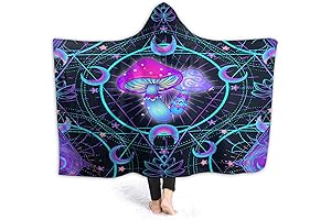 Mushroom Weed Wearable Blanket: Adult's Purplicious Hippie Snuggle