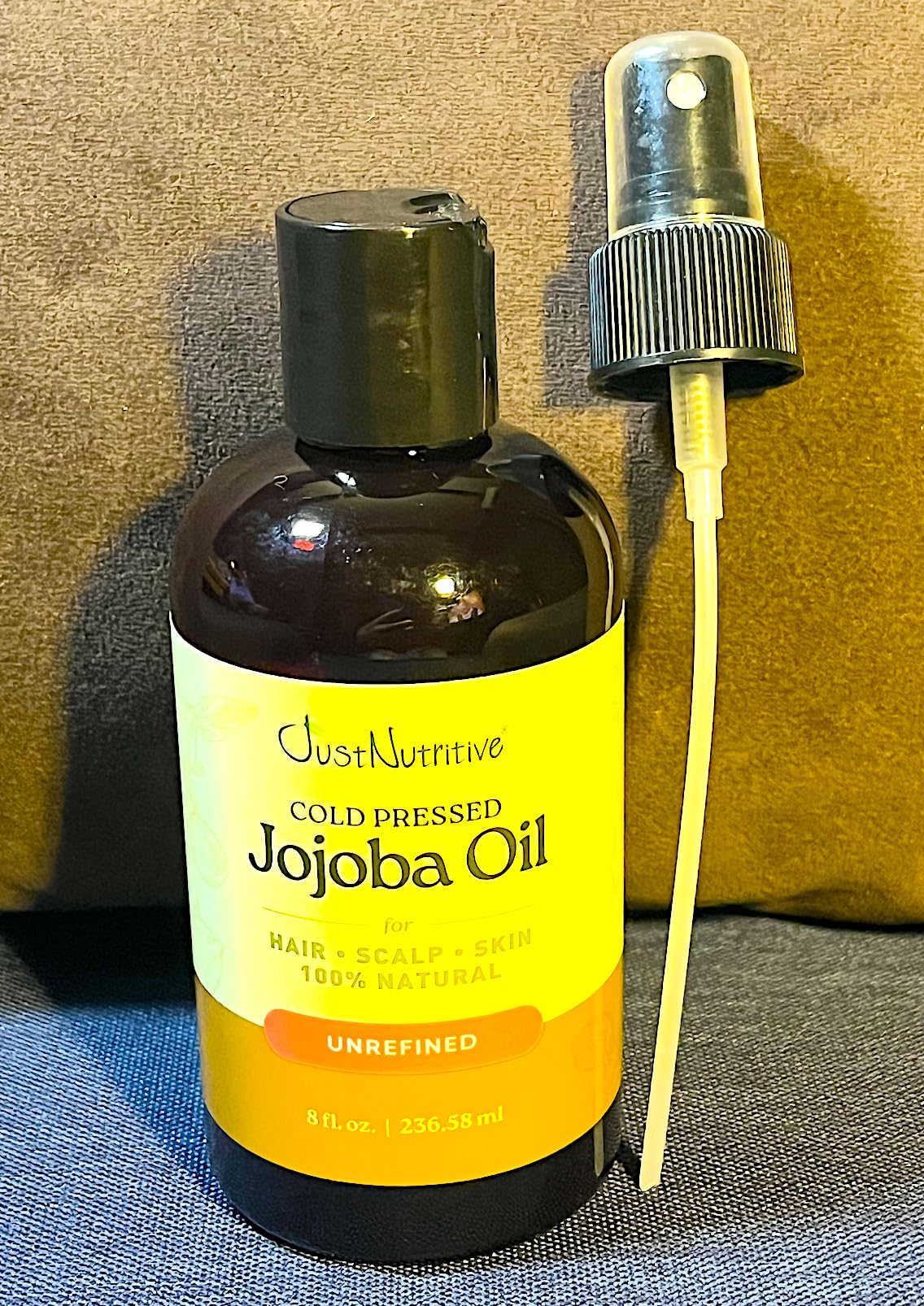 Just Nutritive Cold-Pressed Jojoba Oil – 100% Pure for Face, Hair, Beard & Scalp – Lightweight, Fast-Absorbing Moisturizer for Dry Skin, Acne & Wrinkles – Hexane-Free & Non-Greasy Carrier Oil