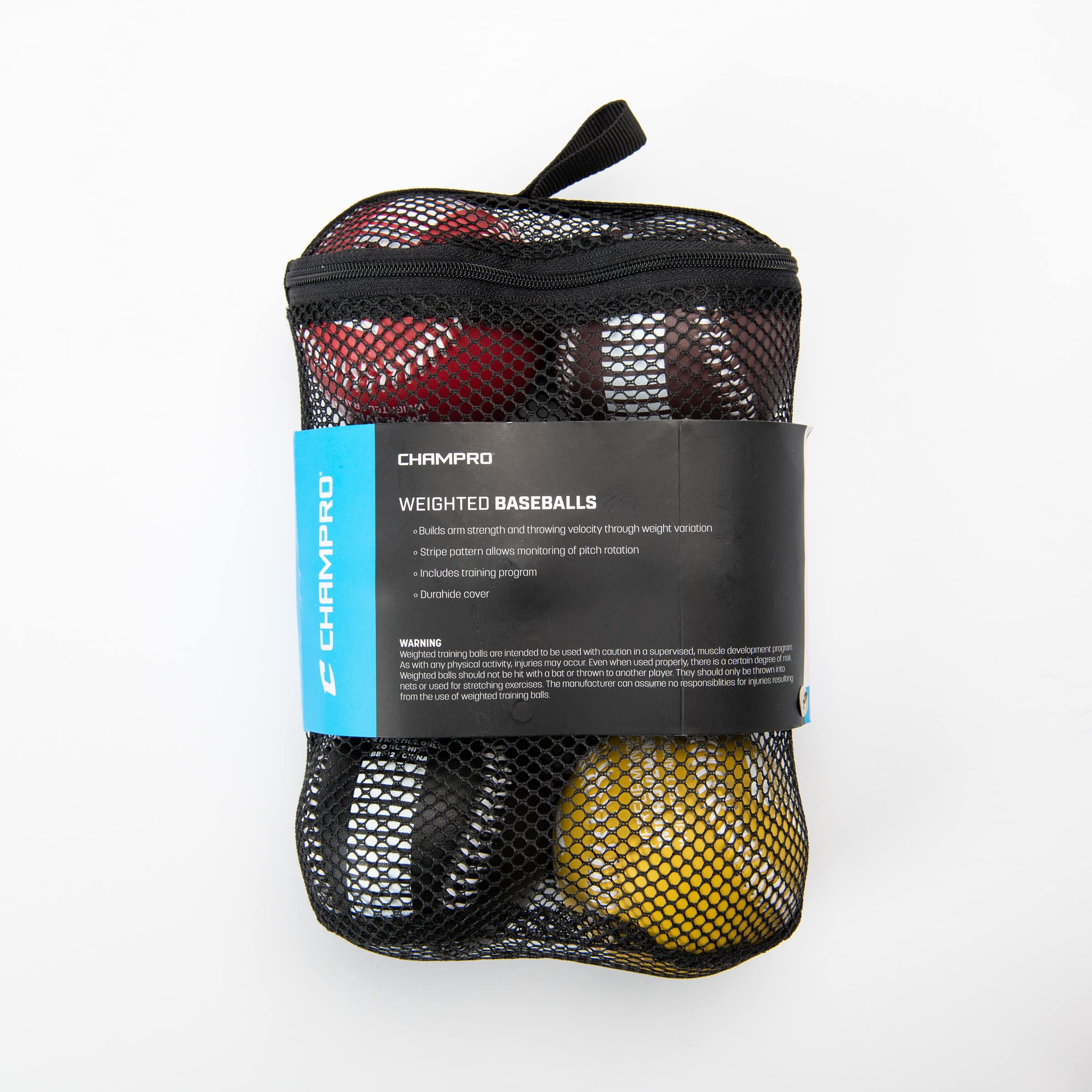 Champro Training Baseballs 9-Inch Set of 6 Red Maroon Green Yellow Blue Black