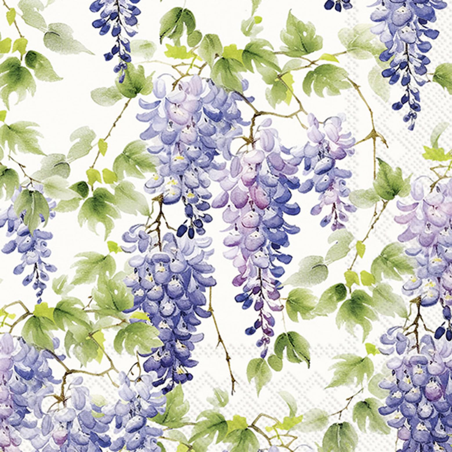 ihr ideal home range cocktail napkins disposable 3-ply paper party napkin pack, 5" x 5", purple wisteria (cream), 20-count