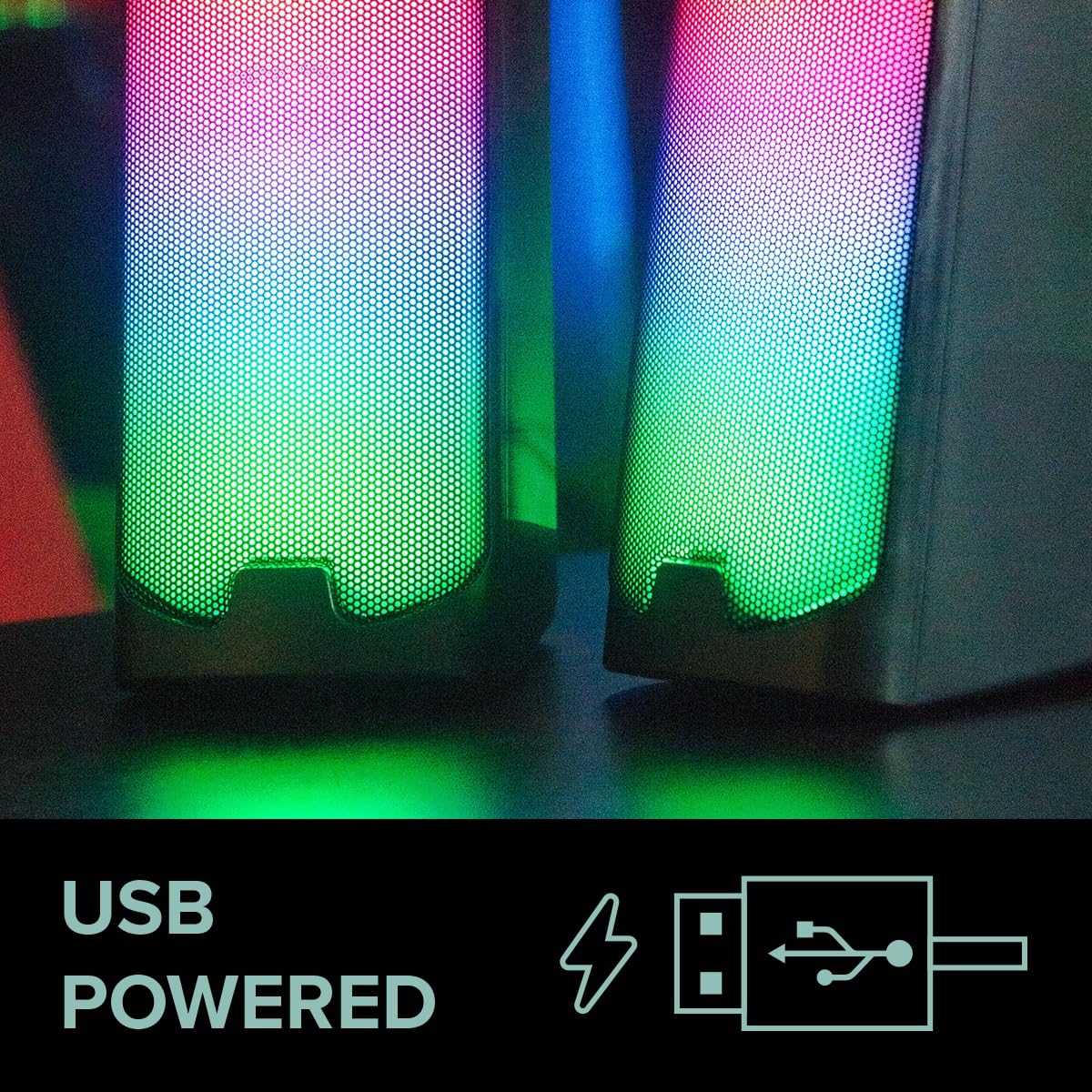 Speedlink Tonos RGB Gaming PC Speaker Bluetooth - głośniki gaming RGB stereo, złącze jack 3,5 mm lub Bluetooth, 12W, aktywny głośnik PC z różnymi trybami oświetlenia, czarny