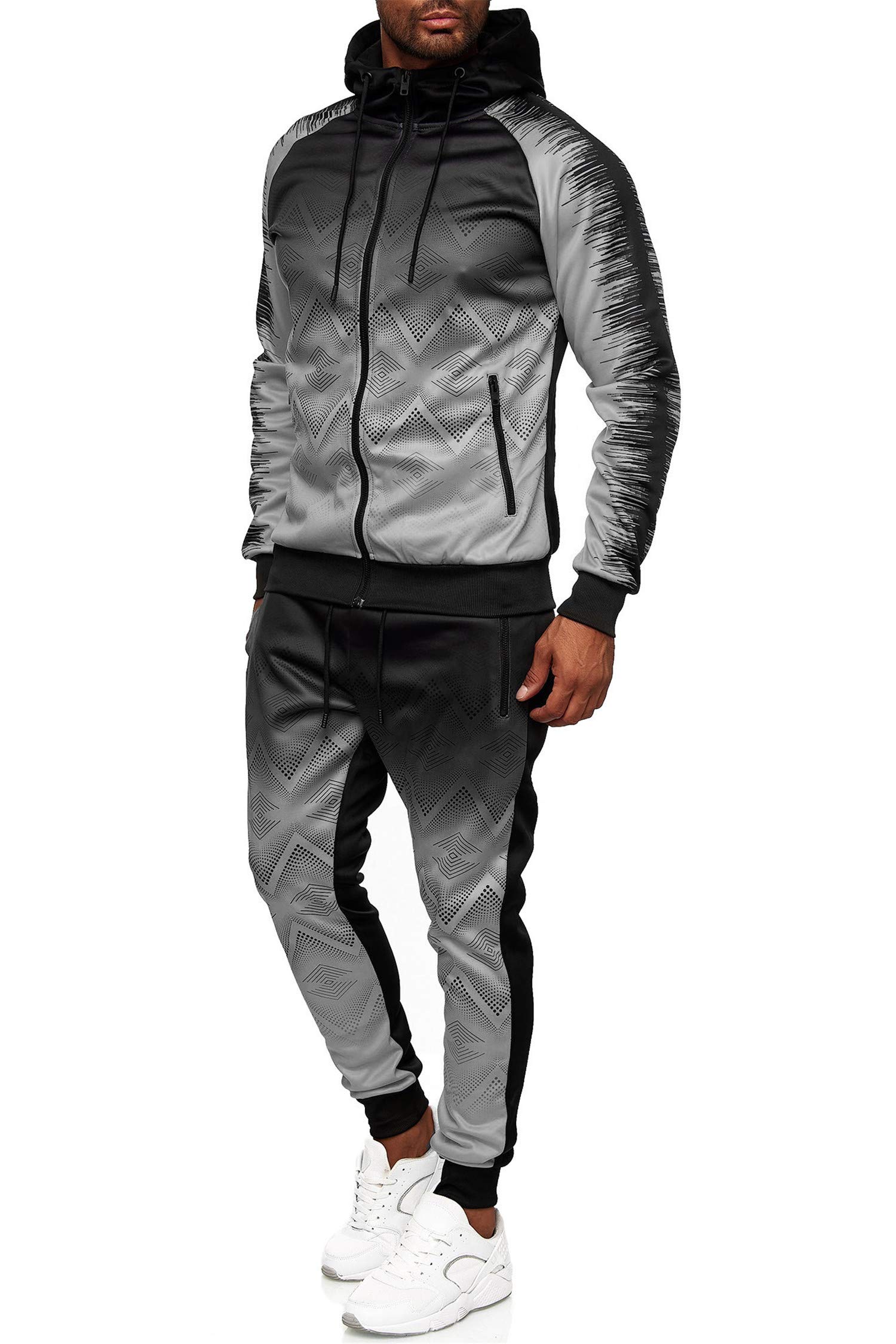 C-IN-C Tuta da jogging da uomo, modello barocco, tuta sportiva per uomo, tuta da corsa, palestra, tempo libero, modello