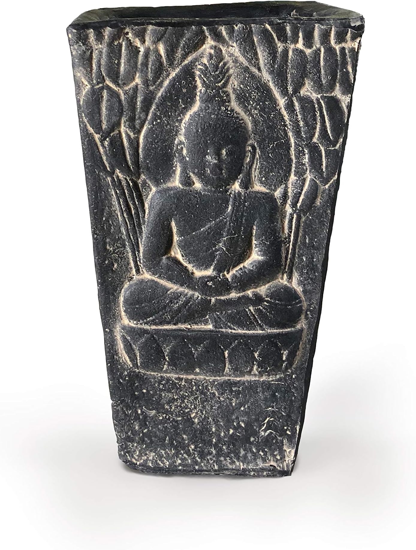 Aalami Buddha Figure Pot - Handmade Decorative Garden Planter with Buddha Face - Ceramic Material with Drainage Hole - Indoor and Outdoor Decor - Housewarming, Christmas, Birthday Gift - 26x15cm