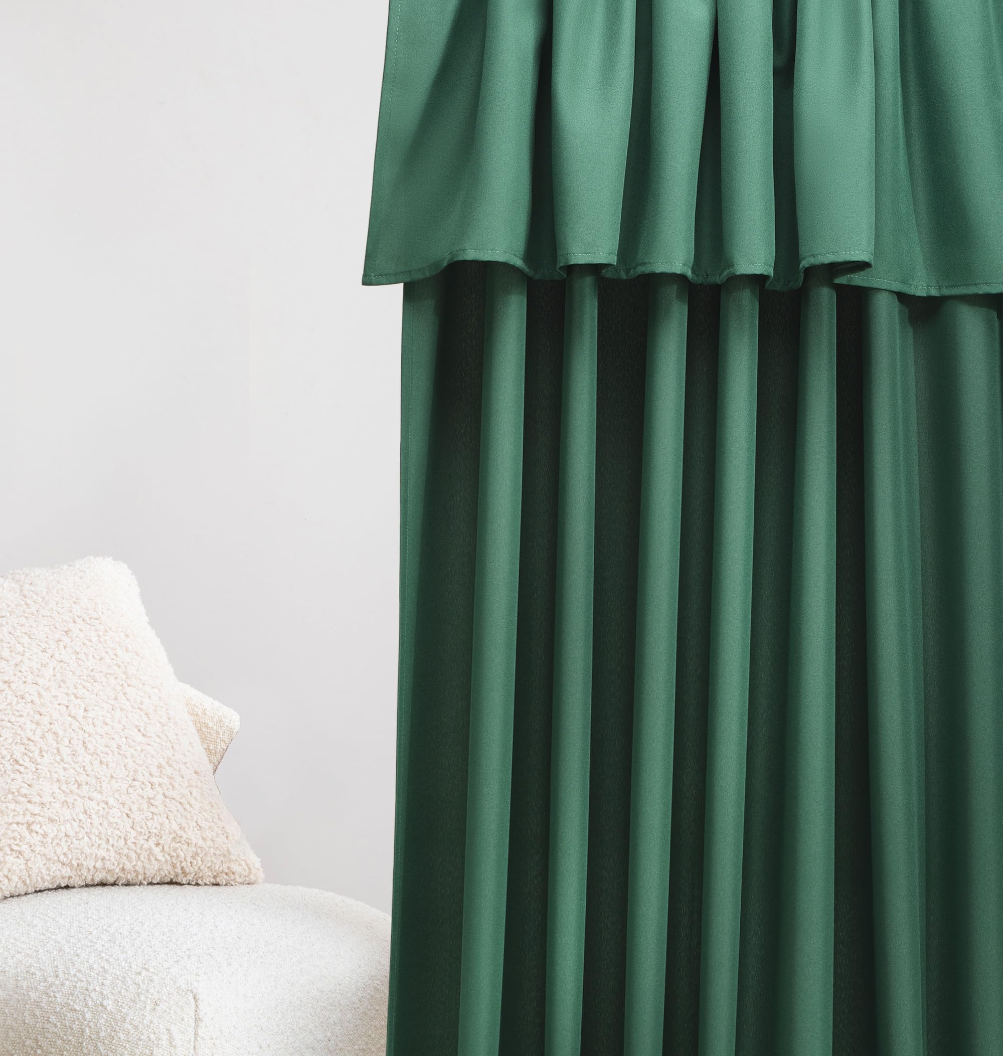 ROOM99 Mia Curtain with Ruffle Tape, 140 x 260 cm, Width x Height Sliding Curtains, Modern Curtain, Living Room, Bedroom - Image 2