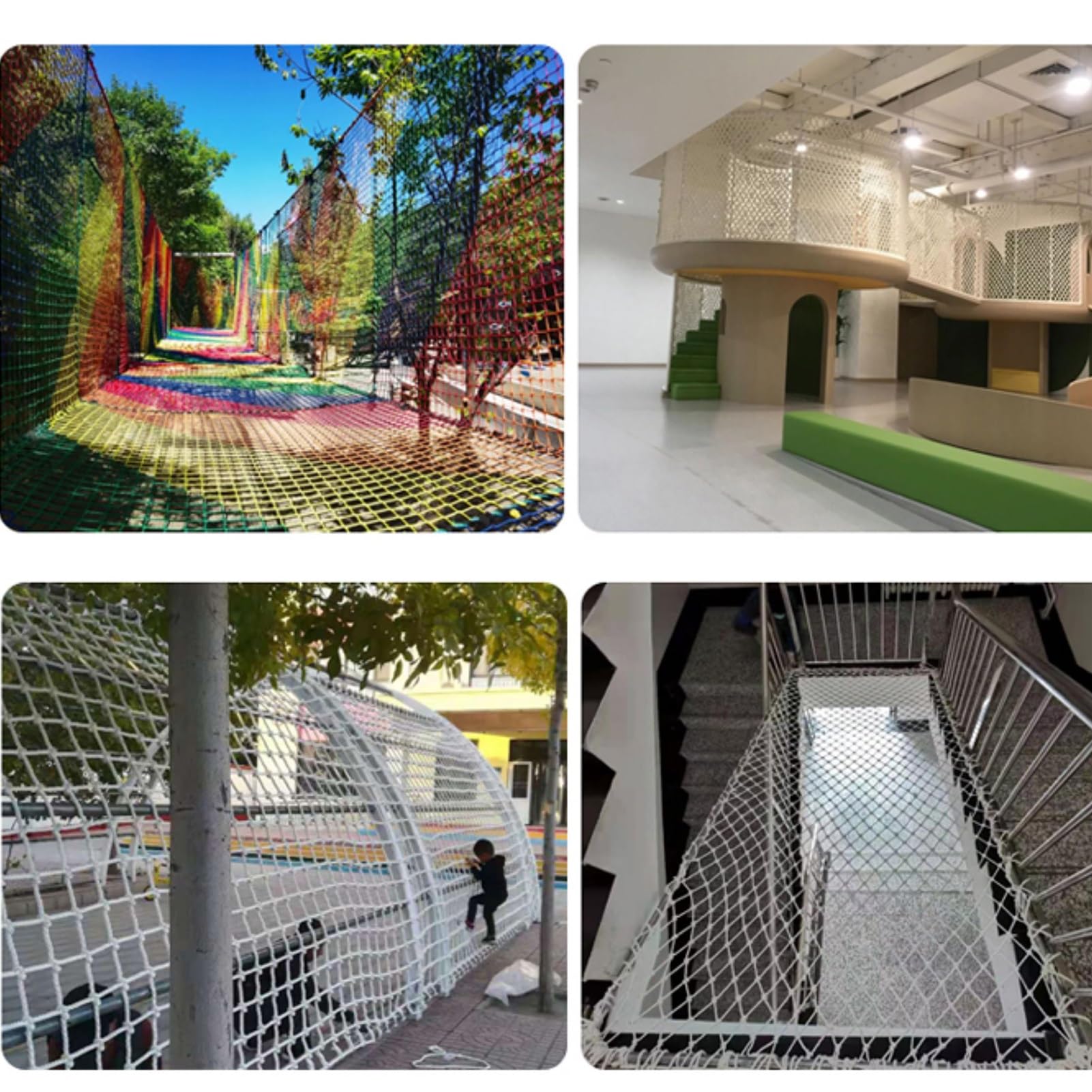Red de seguridad anticaídas para escalada y zonas deportivas, 4 x 5 m, malla de protección ideal para actividades al aire libre, equipos de seguridad y obras de construcción