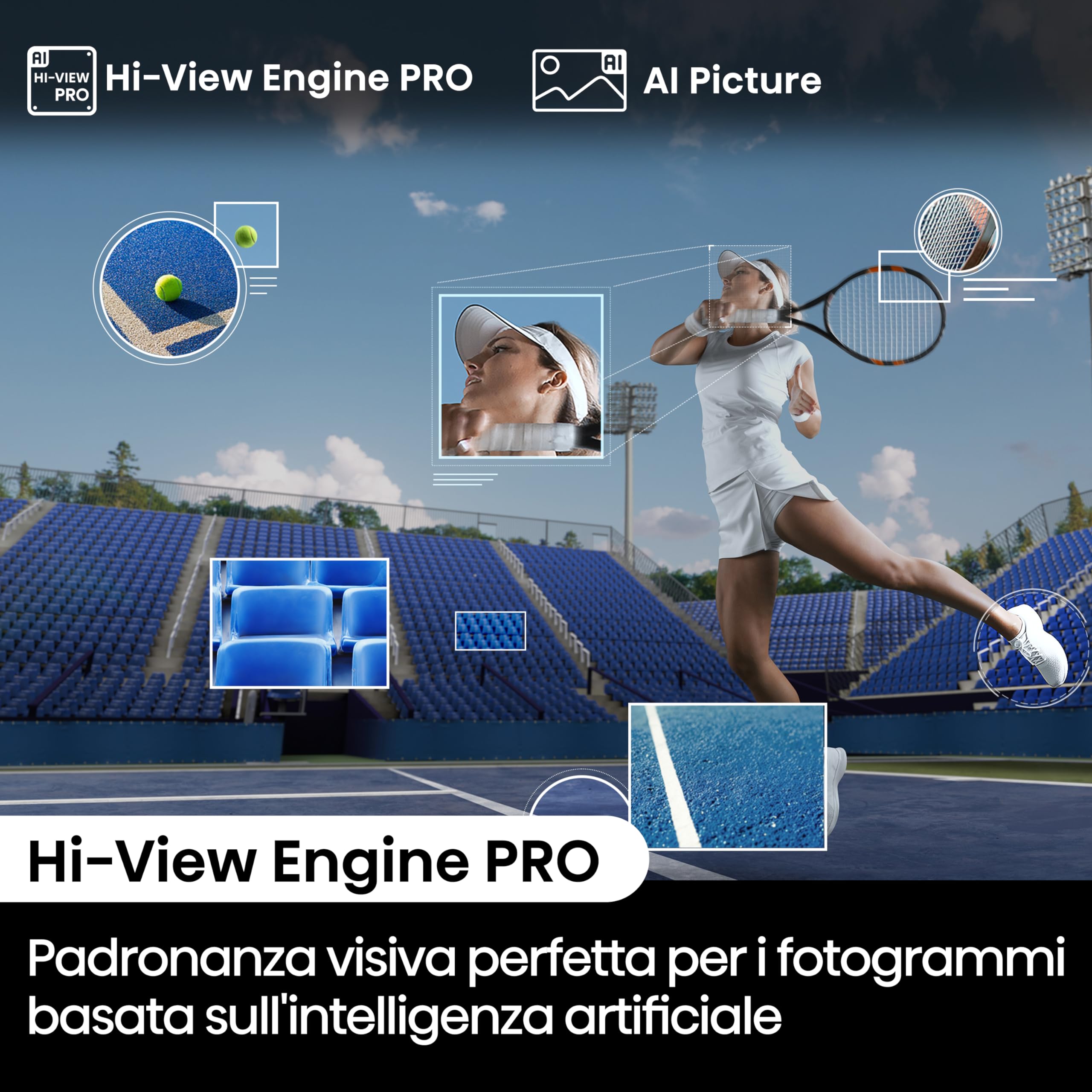Hisense TV 55" Mini-LED 4K 55U72NQ, Smart TV VIDAA U7, Dolby Vision IQ, HDR 10+ Adaptive, 144Hz Game Mode PRO, Alexa Built-in, VIDAA Voice, Tuner DVB-T2/S2 HEVC 10, lativù 4K, 55'', 2024 U7 144Hz