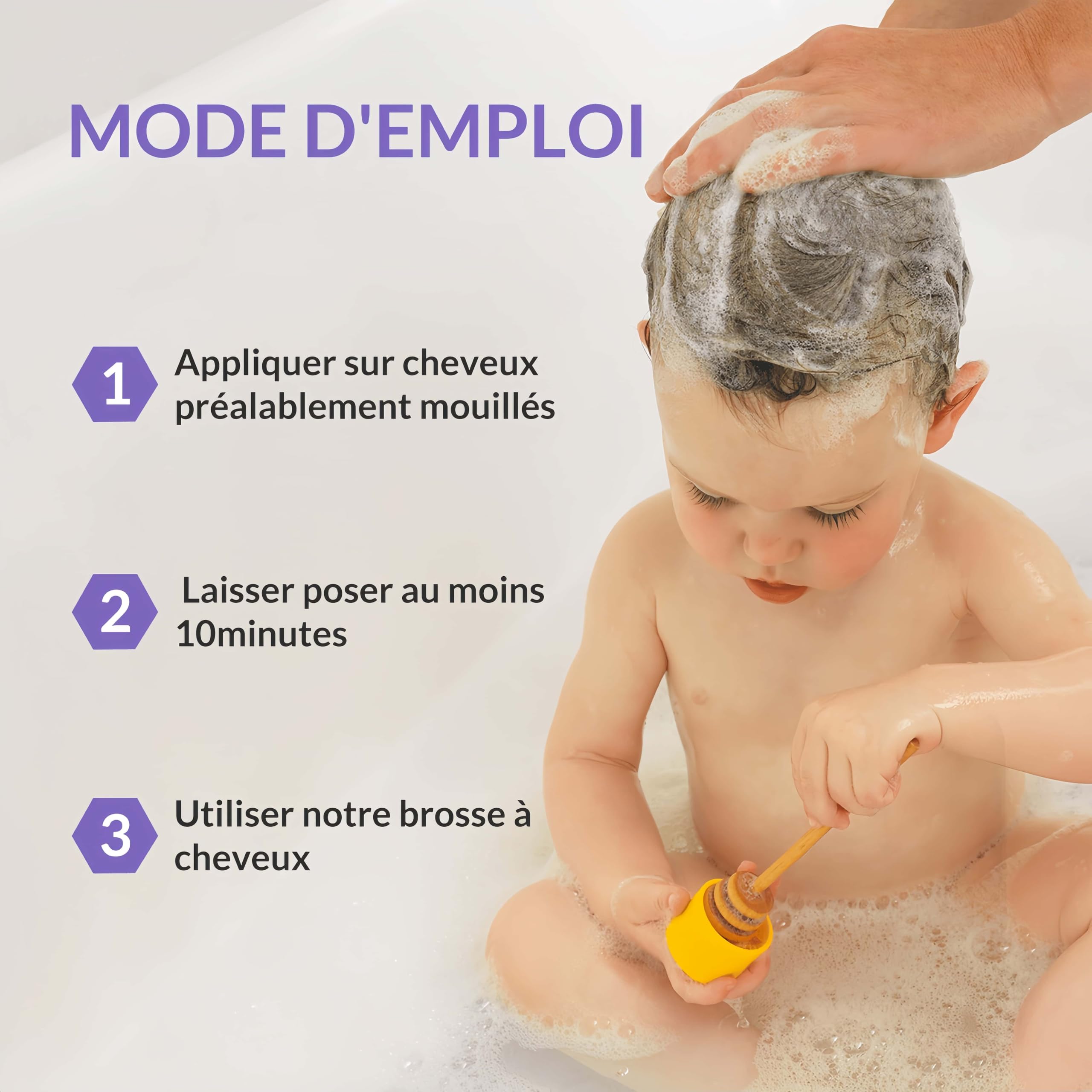 Bee Nature - Shampoing Bébé et Enfant - Croûtes de Lait - Miel Bio - Extra Doux - YUKA 100/100 - Sans Larmes - Convient aux Cuirs Chevelus Secs, Sensibles, qui Démangent et Sujets à l'Eczéma - 200ml
